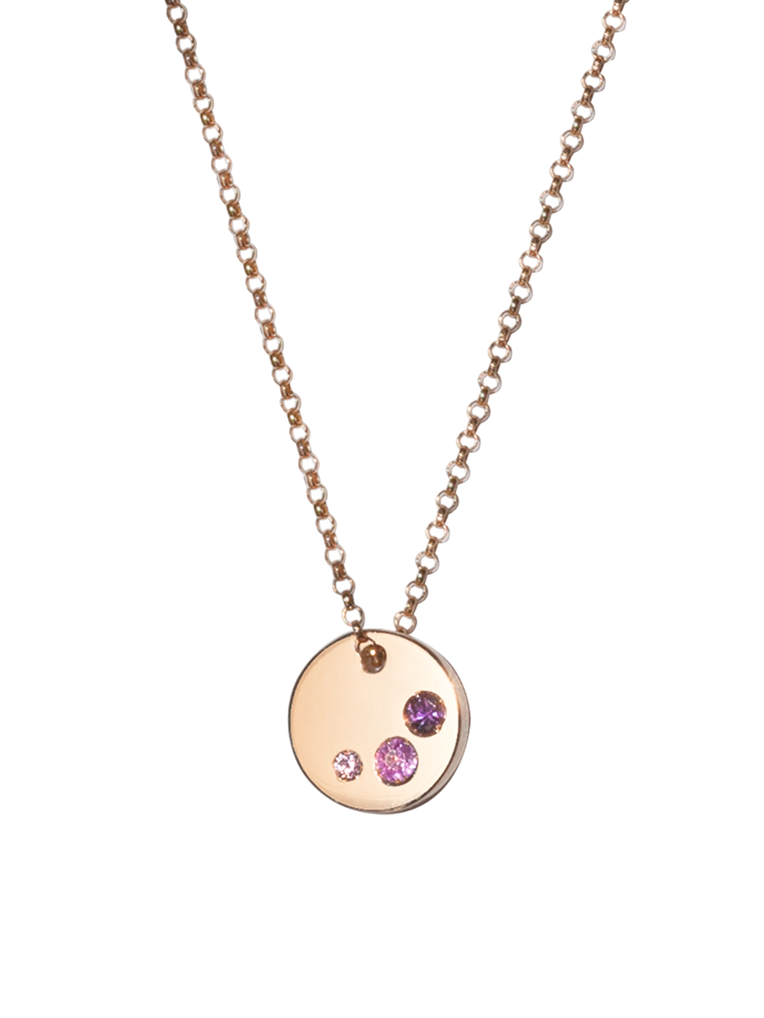 Golden eva round charm necklace